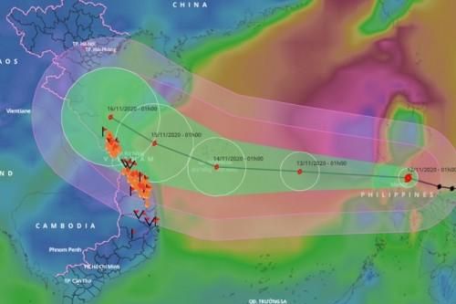 Diễn biến đường đi của bão số 13 (bão Vamco): Đang càn quét Philippines, mạnh tương đương bão số 9