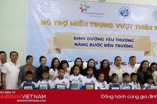Sữa Cô gái Hà Lan mang dinh dưỡng, nâng bước đến trường cho học sinh vùng lũ Quảng Trị