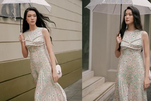 Hoa hậu Thùy Dung mặn mà với loạt váy vóc nữ tính bay bổng ngày se lạnh