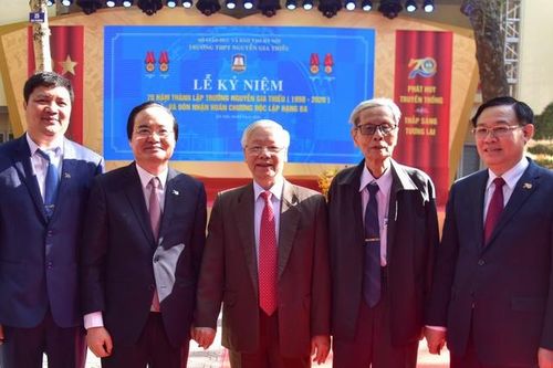 Tổng Bí thư, Chủ tịch nước dự Kỷ niệm 70 năm thành lập Trường Nguyễn Gia Thiều