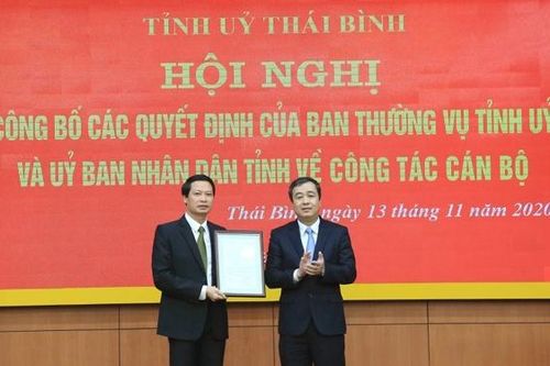Thái Bình bổ nhiệm Trưởng Ban Nội chính Tỉnh ủy