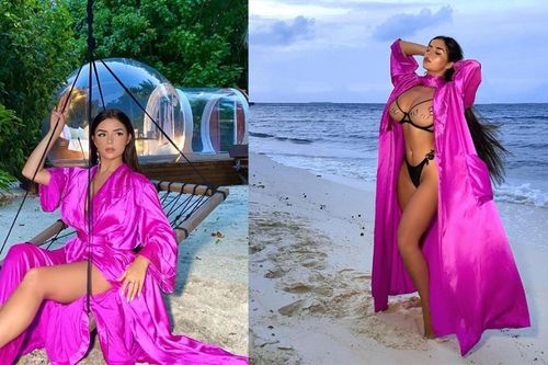 Bản sao Kim Kardashian gây xốn mắt khi khoe thân hình bốc lửa hơn cả bản chính
