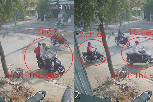 Ba thanh niên đèo nhau tới bãi xe, sau vài giây đều có 'xe riêng' ra về