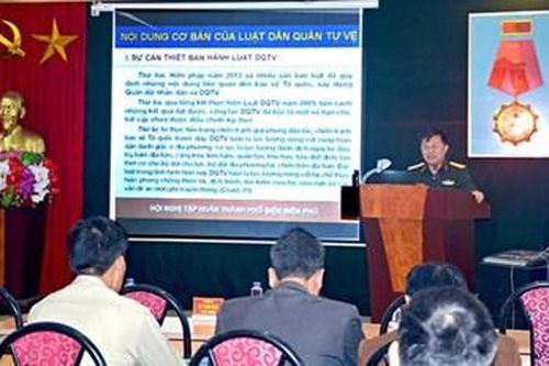 103 cán bộ tham gia tập huấn Luật Dân quân tự vệ, Luật Lực lượng dự bị động viên