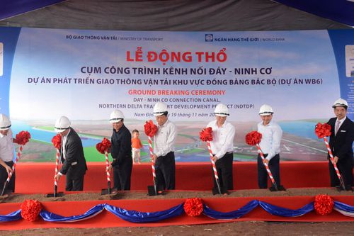 Khởi công xây dựng cụm công trình kênh nối Đáy- Ninh Cơ tại Nam Định
