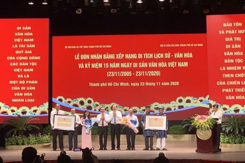 Thành phố Hồ Chí Minh đón nhận bằng xếp hạng di tích lịch sử - văn hóa quốc gia