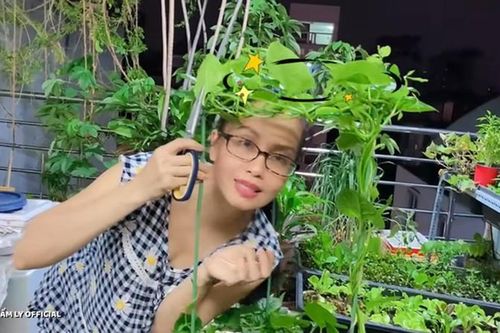 'Đã mắt' ngắm vườn rau quả tốt um trong biệt thự của Cẩm Ly