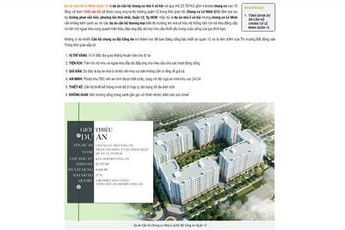 Nhiều trang mạng đang rao bán 'dự án ma'