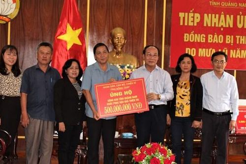 Tỉnh Đồng Tháp ủng hộ người dân Quảng Nam 500 triệu đồng