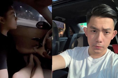 CEO Tống Đông Khuê gây tranh cãi khi lái 'xế hộp' bằng 1 tay, tay còn lại 'vô tư' đặt trên đùi bạn gái
