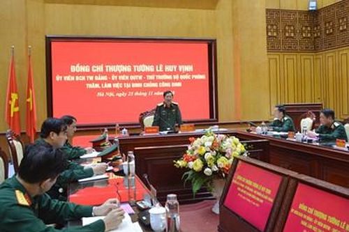 Thượng tướng Lê Huy Vịnh thăm, làm việc tại Binh chủng Công binh