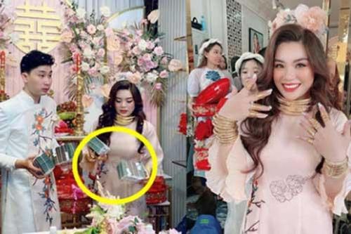 Cô dâu cười hớn hở với 'gánh nặng' phải mang khi lấy chồng: Vàng đeo kín tay không còn chỗ thêm, tiền cưới xếp thành cọc dày!