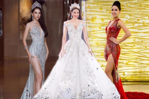 Tiểu Vy lập kỷ lục với đầm 40kg, Nguyễn Thị Loan lại vỡ kế hoạch vì váy khủng