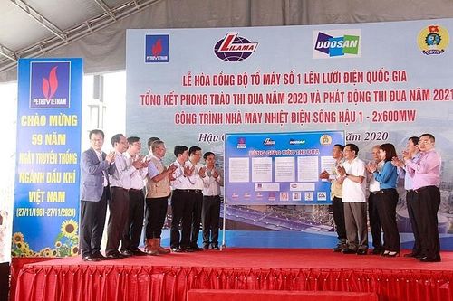 Hòa đồng bộ tổ máy số 1 NMNĐ Sông Hậu 1 vào hệ thống điện quốc gia