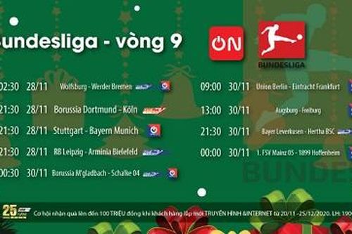 Lịch phát sóng bóng đá La Liga, Bundesliga, Hạng nhất Anh và VBA cuối tuần này