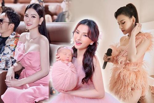 Có mẹ bỉm U40 mê khoe dáng với đầm hồng, riêng chiếc lộng lẫy nhất lại giấu nhẹm vòng eo