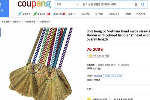 Mũ cối, chổi đót... có giá cao 'ngất ngưởng' trên sàn thương mại điện tử nước ngoài