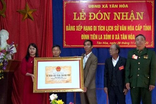 Đón Bằng xếp hạng Di tích Lịch sử văn hóa cấp tỉnh