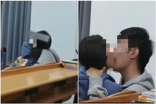 Thản nhiên 'khóa môi' trong lớp, cặp đôi khiến nhiều người nóng mắt