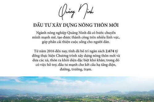 Quảng Ninh đẩy mạnh đầu tư xây dựng nông thôn mới
