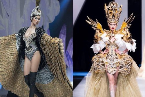Minh Tú, Tiểu Vy diện váy chục ký vẫn catwalk uyển chuyển, đỉnh nhất là Võ Hoàng Yến cân hẳn váy nửa tạ