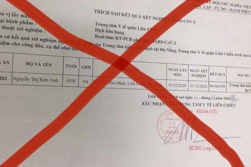 Đà Nẵng khẳng định 'phiếu xét nghiệm dương tính SARS-CoV-2' trên mạng là giả