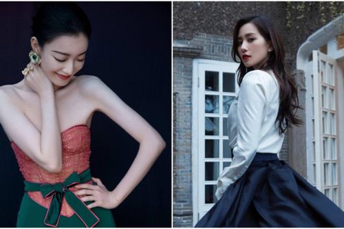Nghê Ni và Lưu Thi Thi tay trong tay tại sự kiện Đêm hội Cosmo