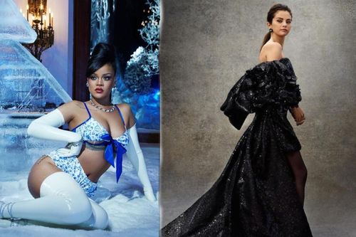 Rihanna diện cả cây nội y bỏng mắt , Selena Gomez thon gọn sắc lạnh trên tạp chí