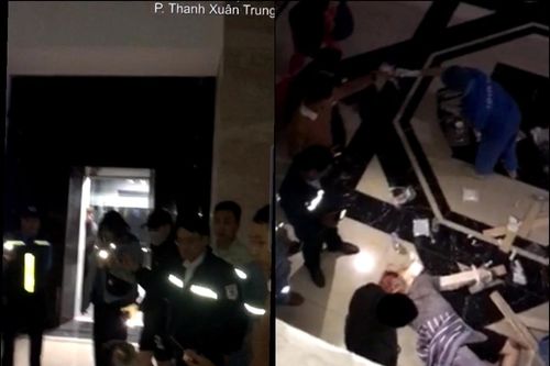 Hà Nội: Ngã từ thang máy ở chung cư Hoàng Huy, 1 người bị thương nặng