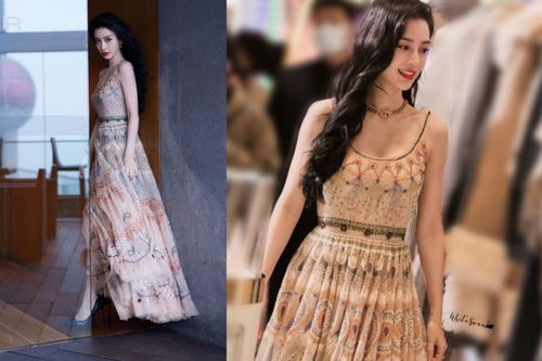 Angelababy diện váy thổ cẩm hai dây nền nã đẹp ăn đứt cả đàn em tại sự kiện
