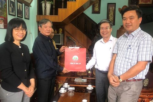 Trưởng Ban Tổ chức Tỉnh ủy Huỳnh Quang Thái thăm, tặng quà nguyên lãnh đạo tỉnh