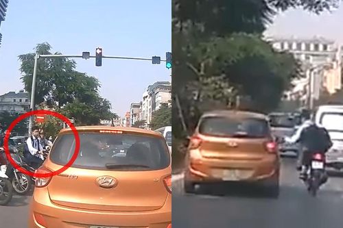 Nam sinh đi xe máy lạng lách, đập gương ô tô vì bị bấm còi nhắc nhở
