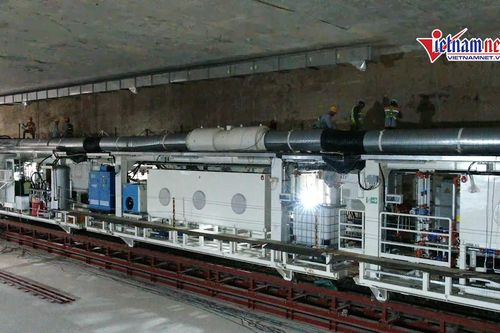 Robot đào hầm dài 100m, nặng 850 tấn thi công metro Nhổn-Ga HN