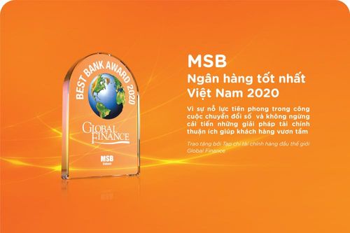 MSB được vinh danh là Ngân hàng tốt nhất Việt Nam năm 2020