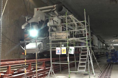 Cận cảnh máy đào hầm đầu tiên của tuyến đường sắt đô thị Nhổn - ga Hà Nội