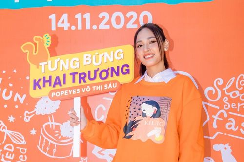 Cara xuất hiện trẻ trung tại sự kiện khai trương cửa hàng Popeyes