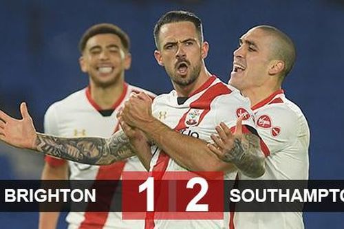 Brighton 1-2 Southampton: Southampton chen chân vào top 5 BXH Ngoại hạng Anh