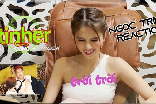 Ngọc Trinh cười tít mắt khi xem B Ray đóng 'cảnh nóng' cùng nữ chính MV 'Đừng tin Her'