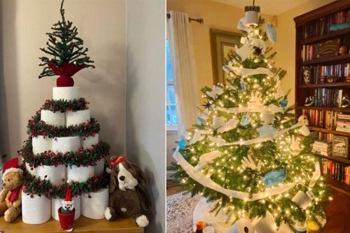 Treo khẩu trang, giấy vệ sinh lên cây thông Noel vì 'ám ảnh' với COVID-19