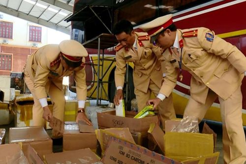 Phát hiện tê tê và hàng lậu nằm trong 'bụng' xe khách