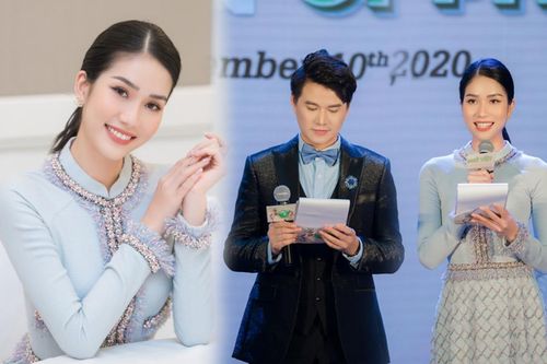 Á hậu Phương Anh diện áo dài đẹp duyên dáng, lần đầu thử sức làm MC song ngữ