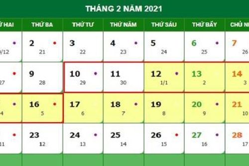 Tết âm lịch Tân Sửu, cán bộ công chức, viên chức người lao động được nghỉ 7 ngày