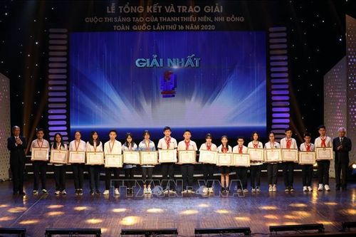 Trao giải Hội thi Sáng tạo dành cho thanh, thiếu niên, nhi đồng toàn quốc năm 2020
