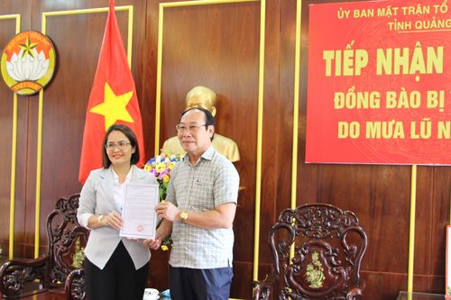 Quảng Nam: Tiếp nhận 200 triệu đồng ủng hộ khắc phục thiệt hại thiên tai