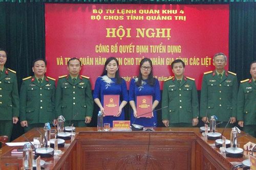 Tuyển dụng vợ liệt sĩ làm Quân nhân chuyên nghiệp