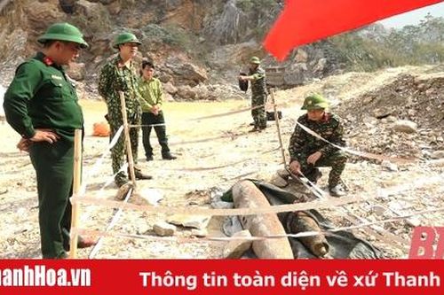 Bộ CHQS tỉnh Thanh Hóa tiêu hủy thành công quả bom nặng 250 kg