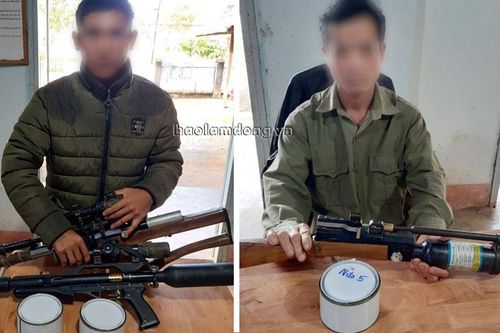 Thu giữ nhiều súng hơi, đạn chì cất giấu trong nhà