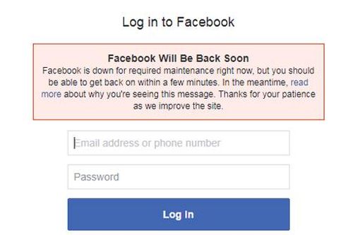 Nhiều người dùng Việt Nam gặp sự cố không thể truy cập được vào ứng dụng Facebook
