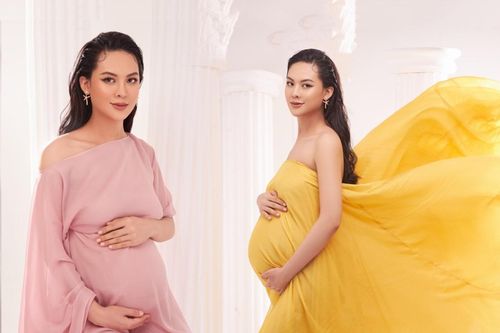 Bụng bầu tròn trĩnh, Sang Lê vẫn mê hoặc mọi ánh nhìn với nhan sắc nữ thần