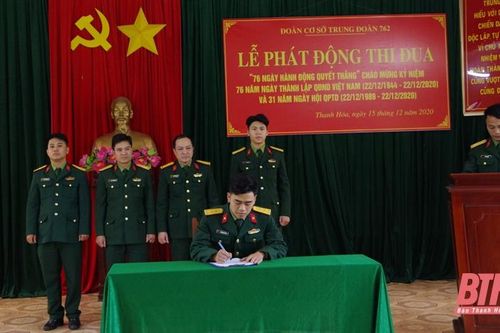 Trung đoàn 762 phát động thi đua '76 ngày đêm hành động quyết thắng'